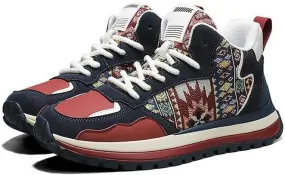 Men's Fashion Sneakers Casual High Top Ethnic Style Sneakers Road Running Hiking Walking Shoes
