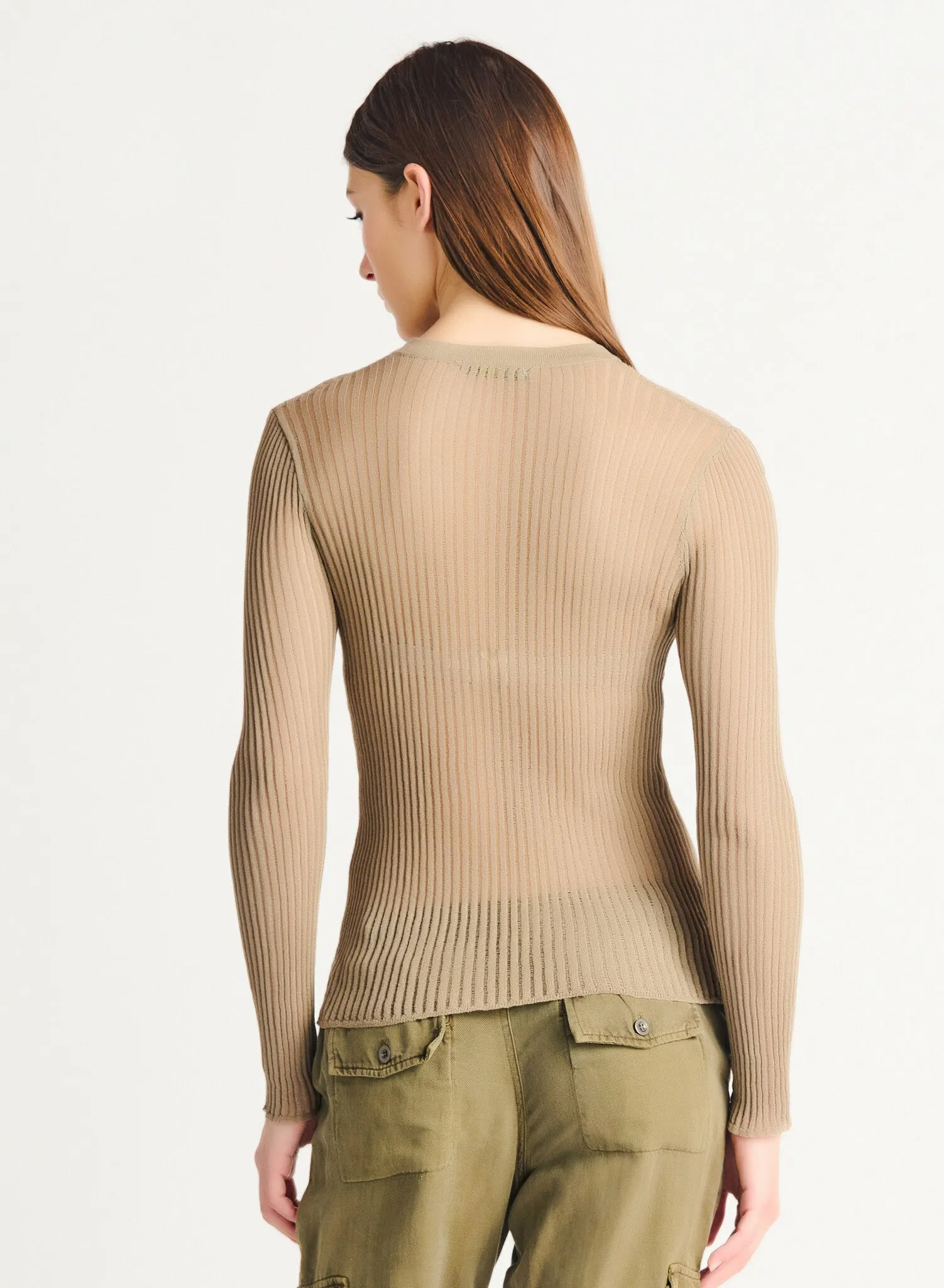 Mesh Ribbed Sweater Top- 2 Colours