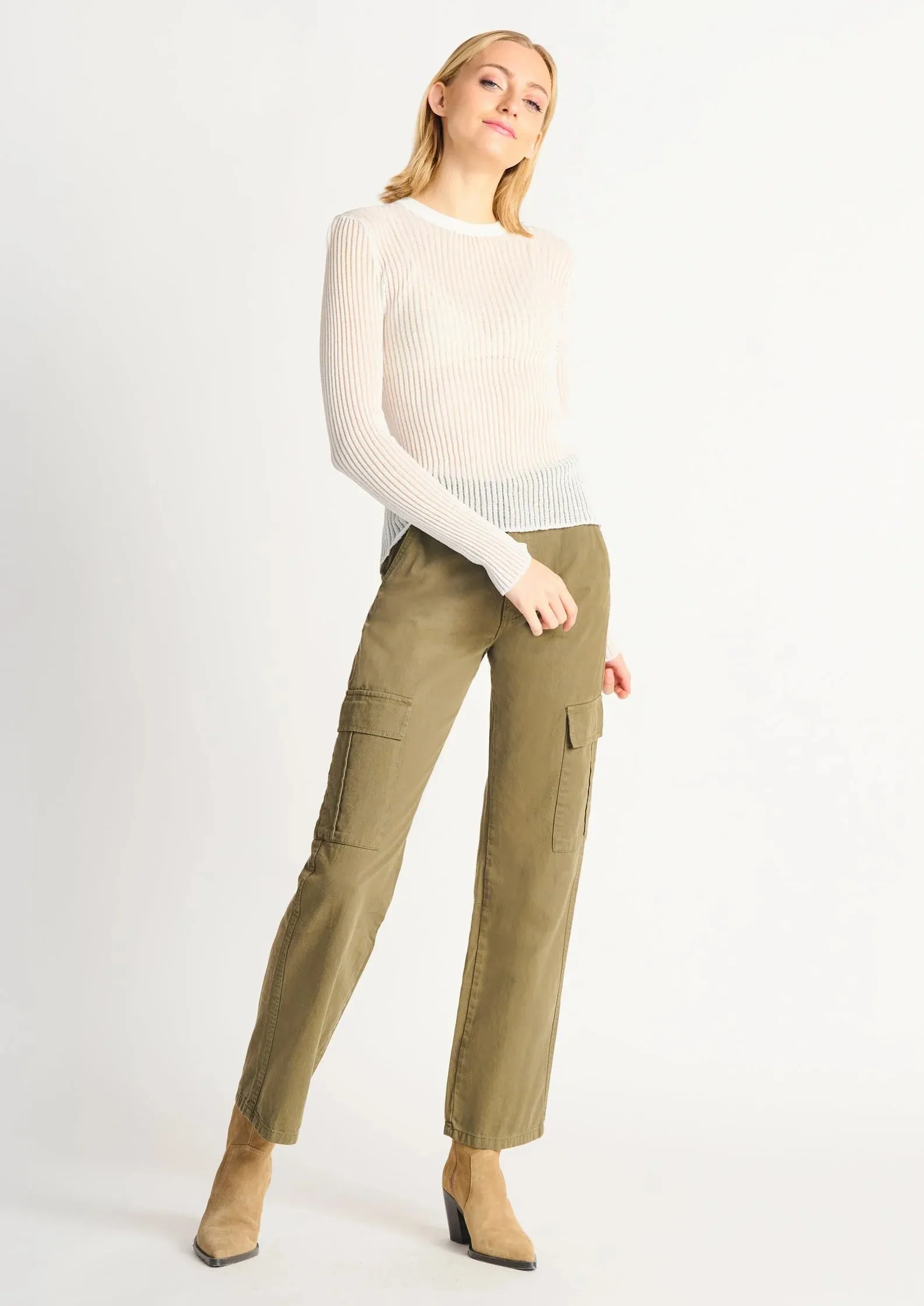 Mesh Ribbed Sweater Top- 2 Colours