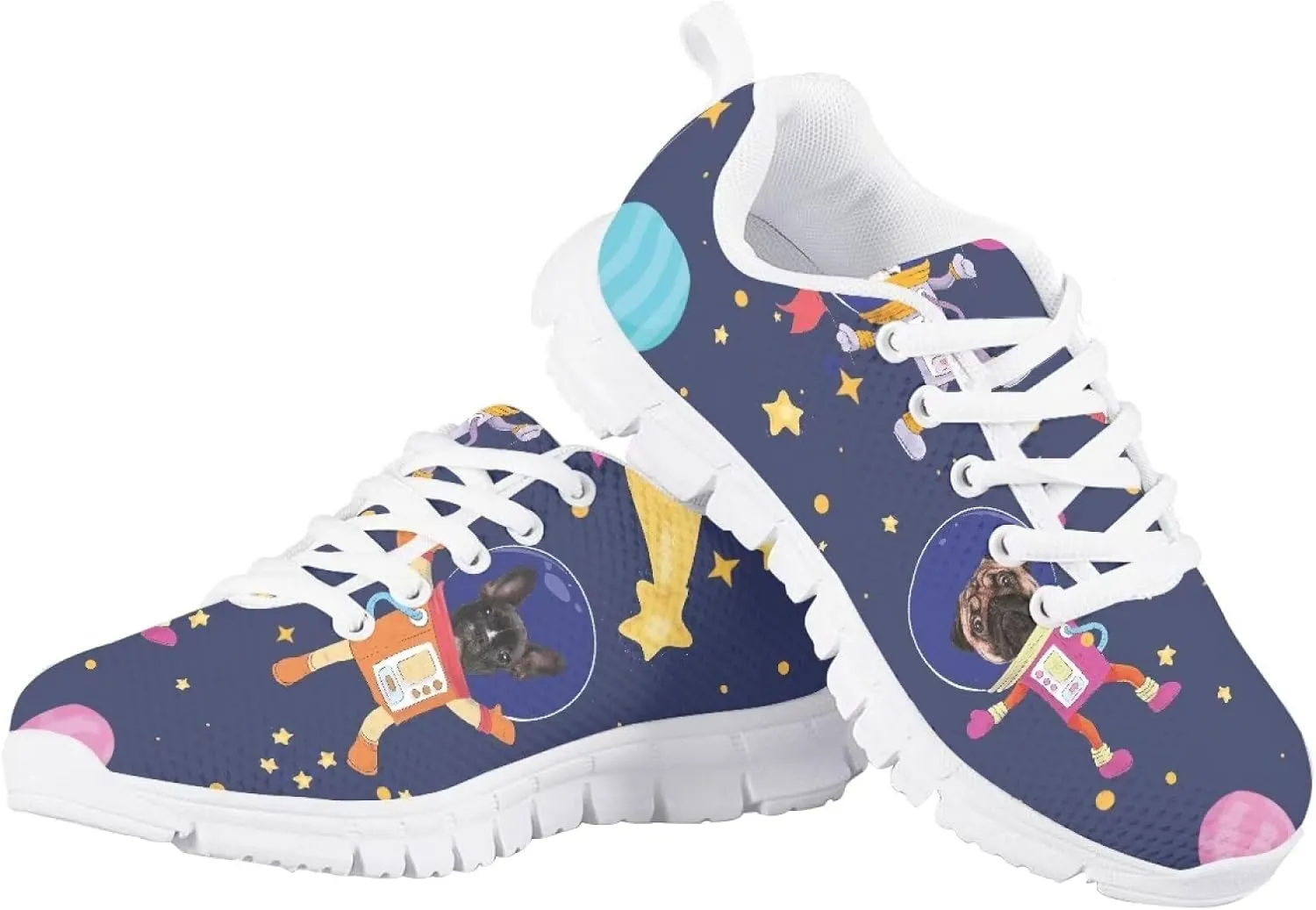 Mumeson Kids Running Shoes Sneakers Lace Up Athletic Low Top Sneakers Anti-Skid EVA Soles Shoes 28-34 Size