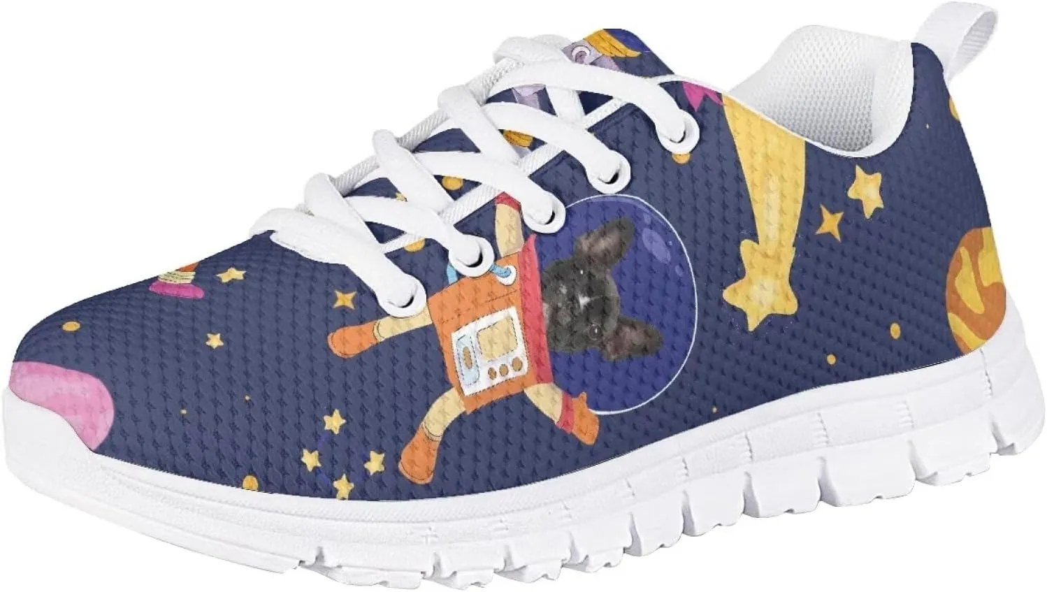 Mumeson Kids Running Shoes Sneakers Lace Up Athletic Low Top Sneakers Anti-Skid EVA Soles Shoes 28-34 Size