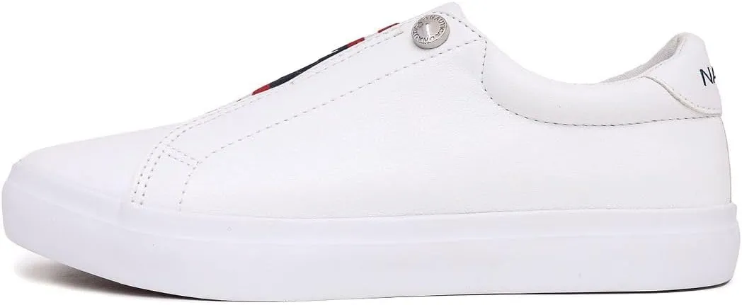 Nautica Women's Slip-On Sneakers – Casual Low-Top Walking Shoes – Comfortable No-Lace Fashion Tennis Style