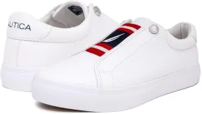 Nautica Women's Slip-On Sneakers – Casual Low-Top Walking Shoes – Comfortable No-Lace Fashion Tennis Style