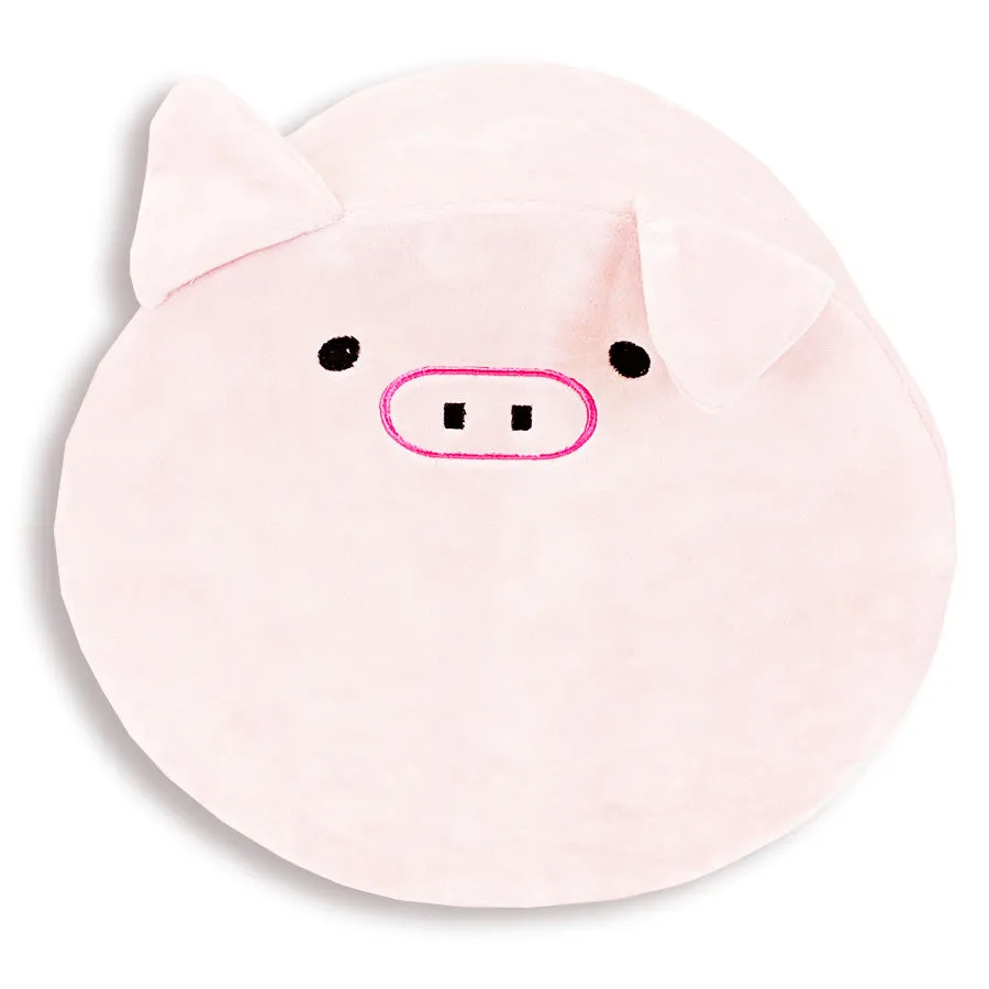 Round Memory Foam Pig Themed Pillow | Olivia The Pig