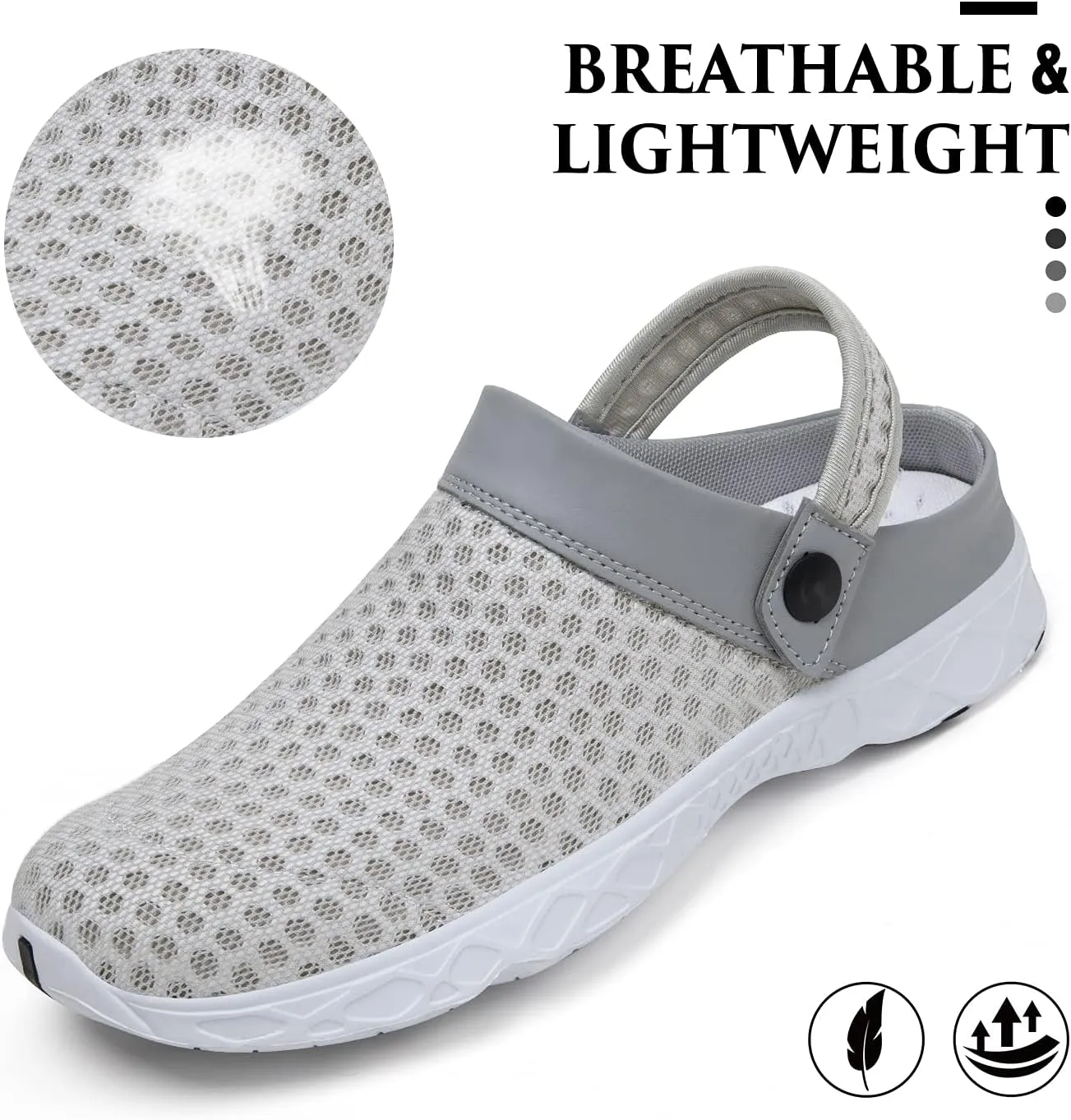 SAGUARO Men's Women's Quick Dry Garden Shoes Lightweight Breathable Gardening Clog Water Shoes Mesh Sandals for Sports Outdoor Beach Pool Exercise