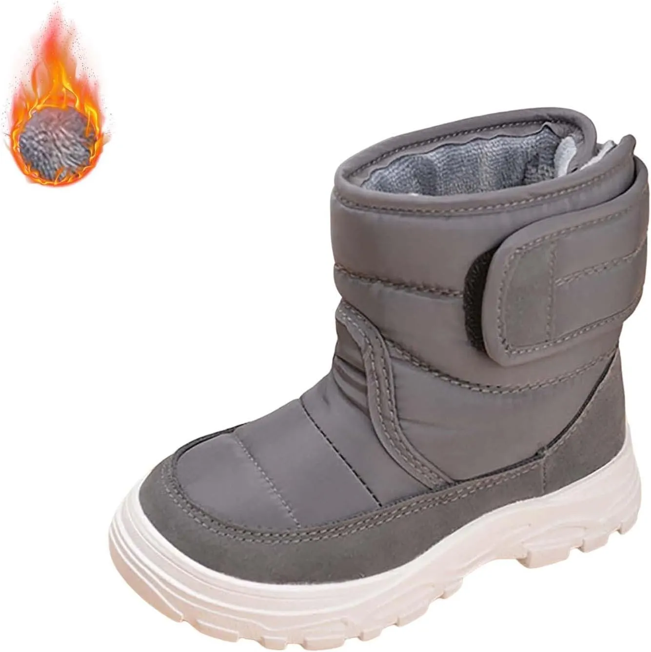 Snow Boots for Kids Boys Girls Winter High Top Non-Slip Shoes Cold Weather Faux Fr Lined Outdoor Sport Sneaker