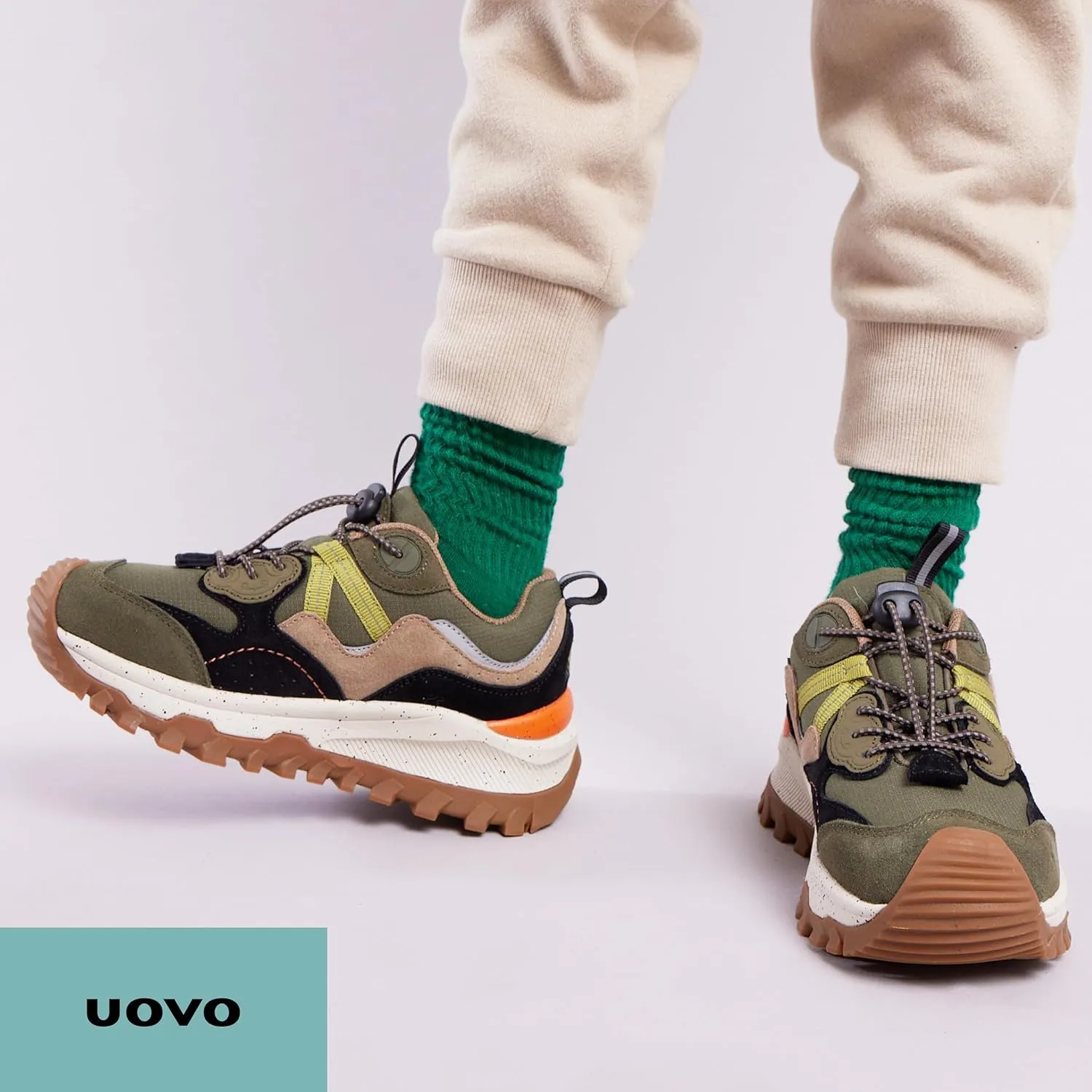 UOVO Kids Waterproof Hiking Shoes Non-Slip Outdoor Trail Sneakers for Boys & Girls, Lightweight Breathable Trekking Boots