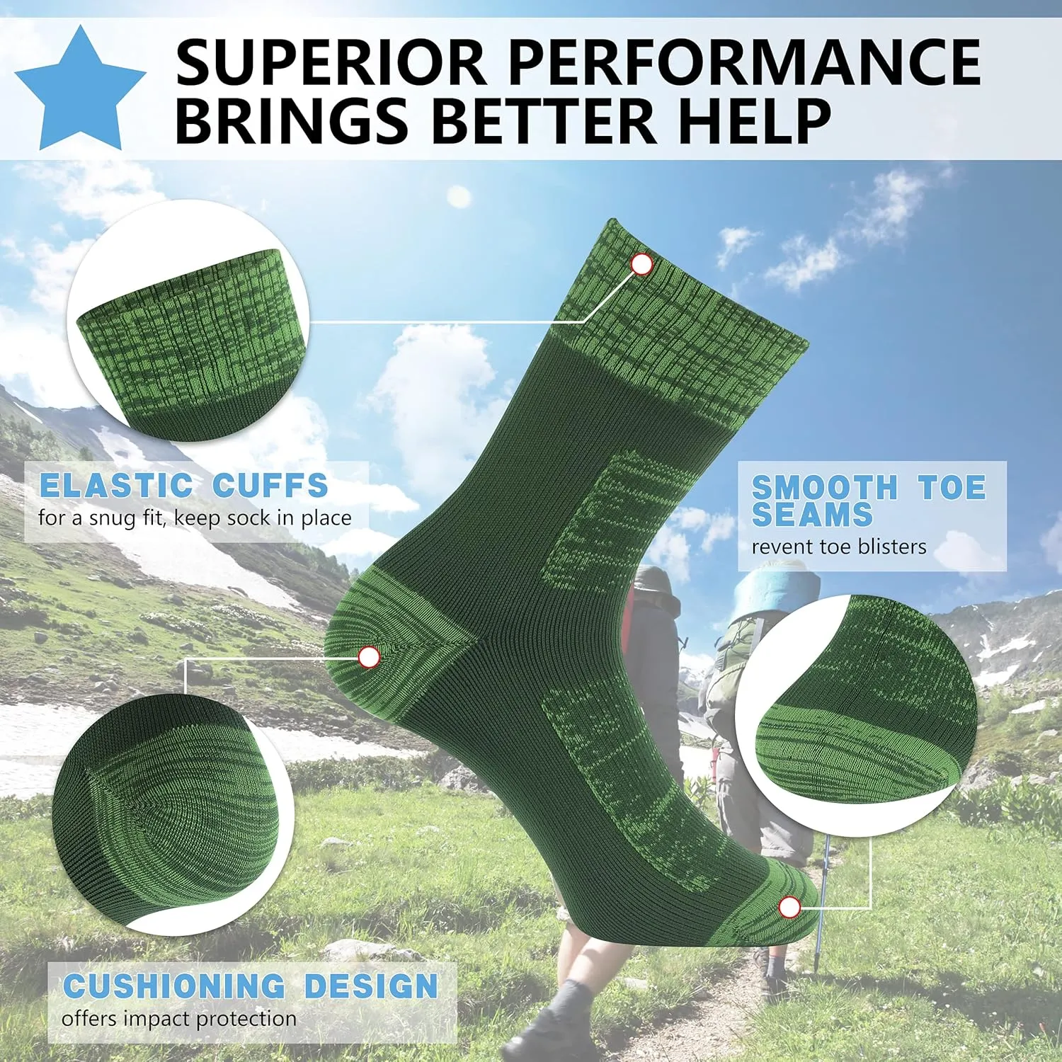 Waterproof Socks Neoprene Unisex Breathable Outdoor Sports Hiking Fishing Wading Crew/Ankle Socks