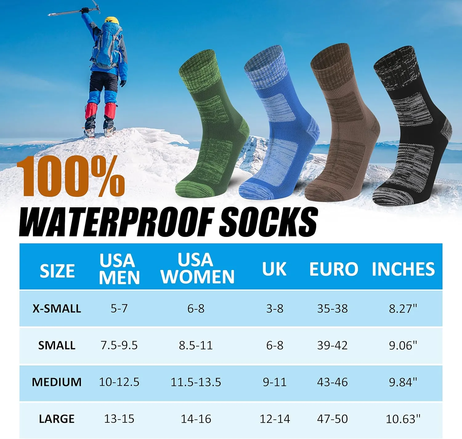 Waterproof Socks Neoprene Unisex Breathable Outdoor Sports Hiking Fishing Wading Crew/Ankle Socks