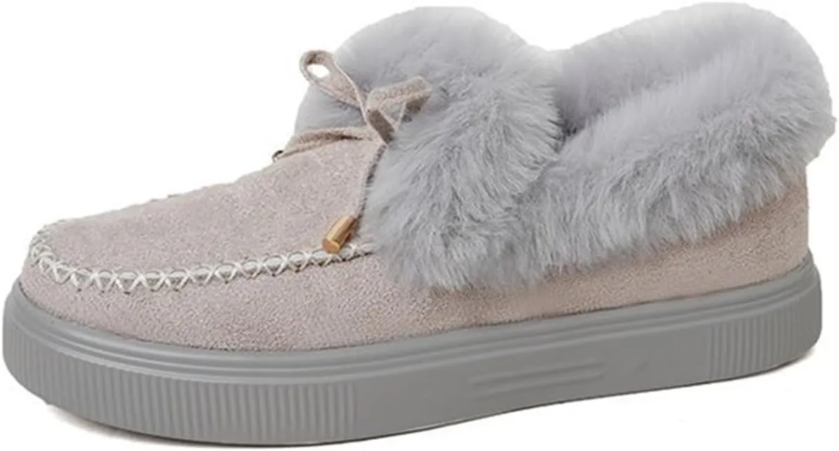 Winter Boots For Women 2024 Snow Boots Warm Ankle Booties Comfortable Slip On Outdoor Fur Lined Walking Loafers Shoes