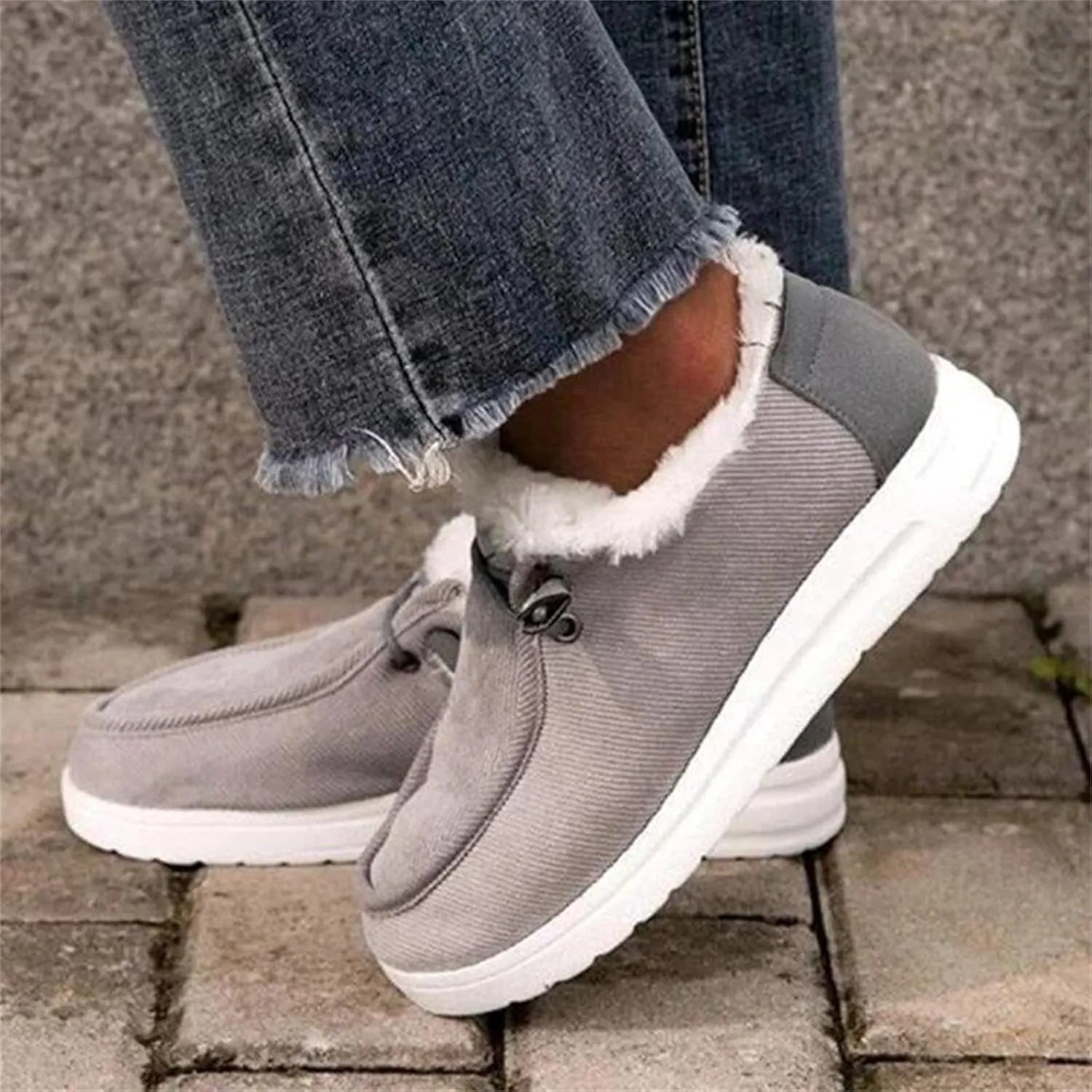 Winter Fashion Boots For Women 2024 Warm Fur Lined Snow Boots Outdoor Short Ankle Booties Slip On Loafers Shoes