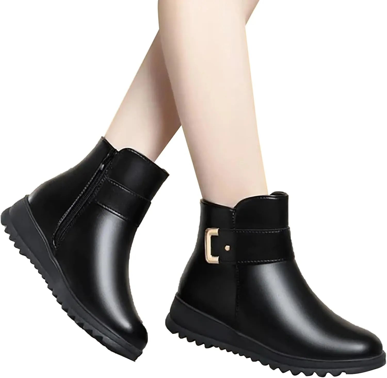 Women Boots Winter Black Short Slip On Boots Ladies Womens Warm Fur Lined Winter Snow Boots Warm Plush Lined Boot Womens Running Shoes Men Winter Booties