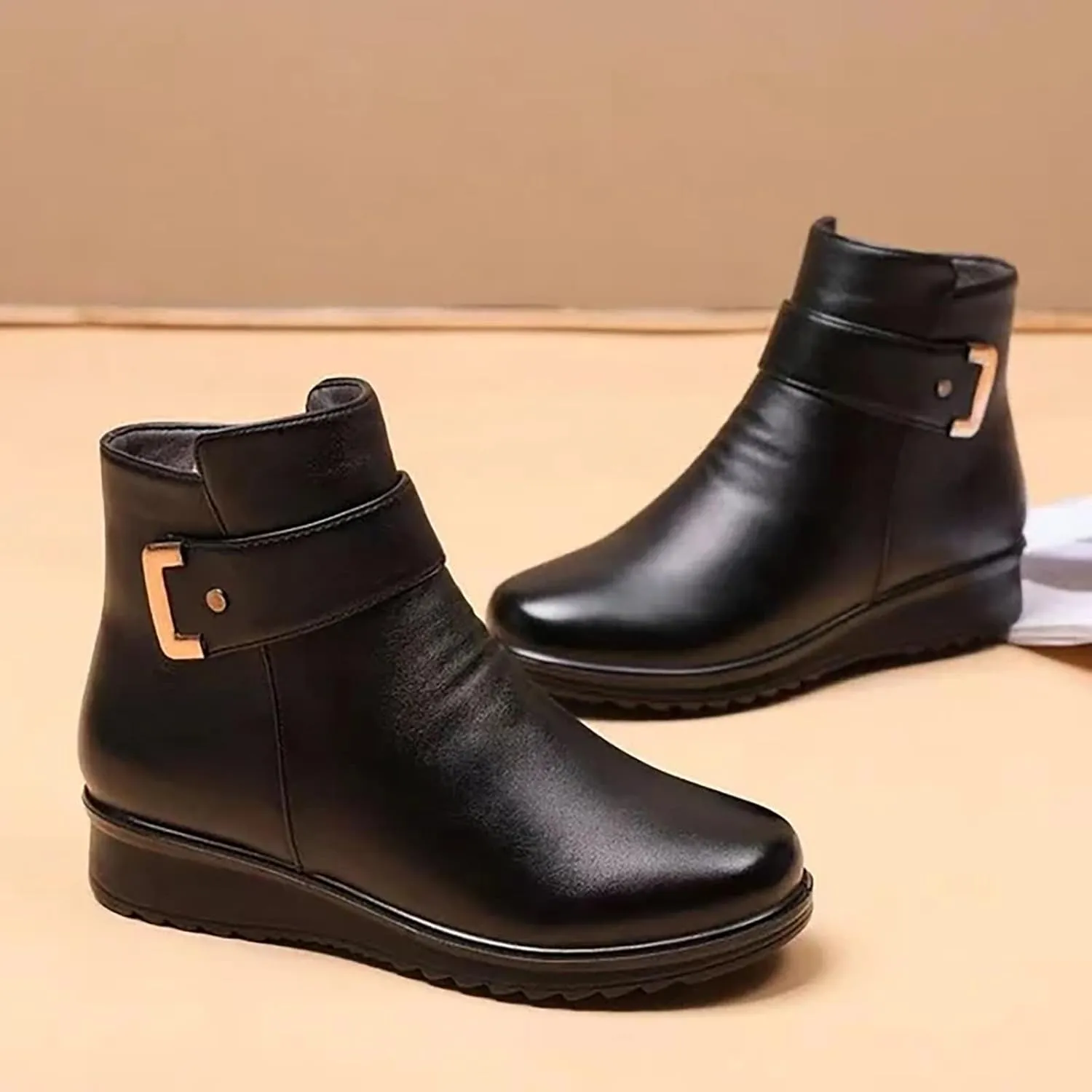 Women Boots Winter Black Short Slip On Boots Ladies Womens Warm Fur Lined Winter Snow Boots Warm Plush Lined Boot Womens Running Shoes Men Winter Booties