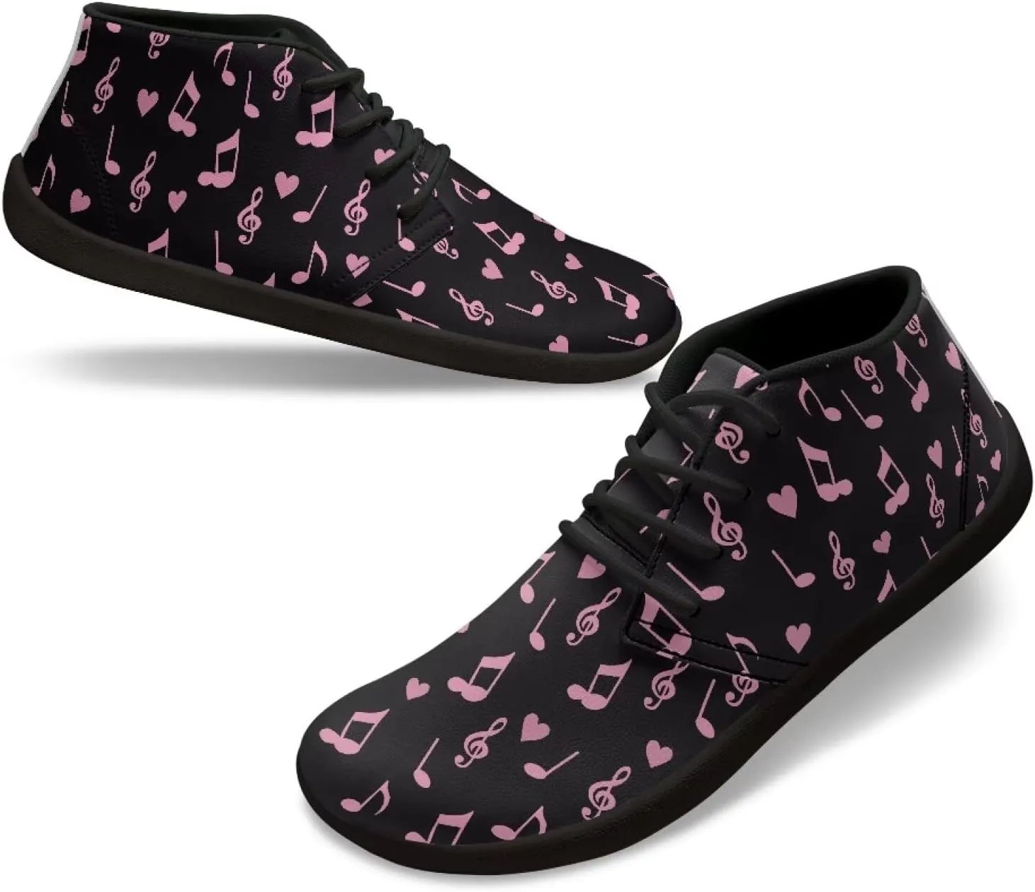 Women Minimalist Barefoot Shoes Low-Top Hiking Shoe Lightweight Wide Toe Box Gym Shoe for Training US 6-13.5 Black Sole