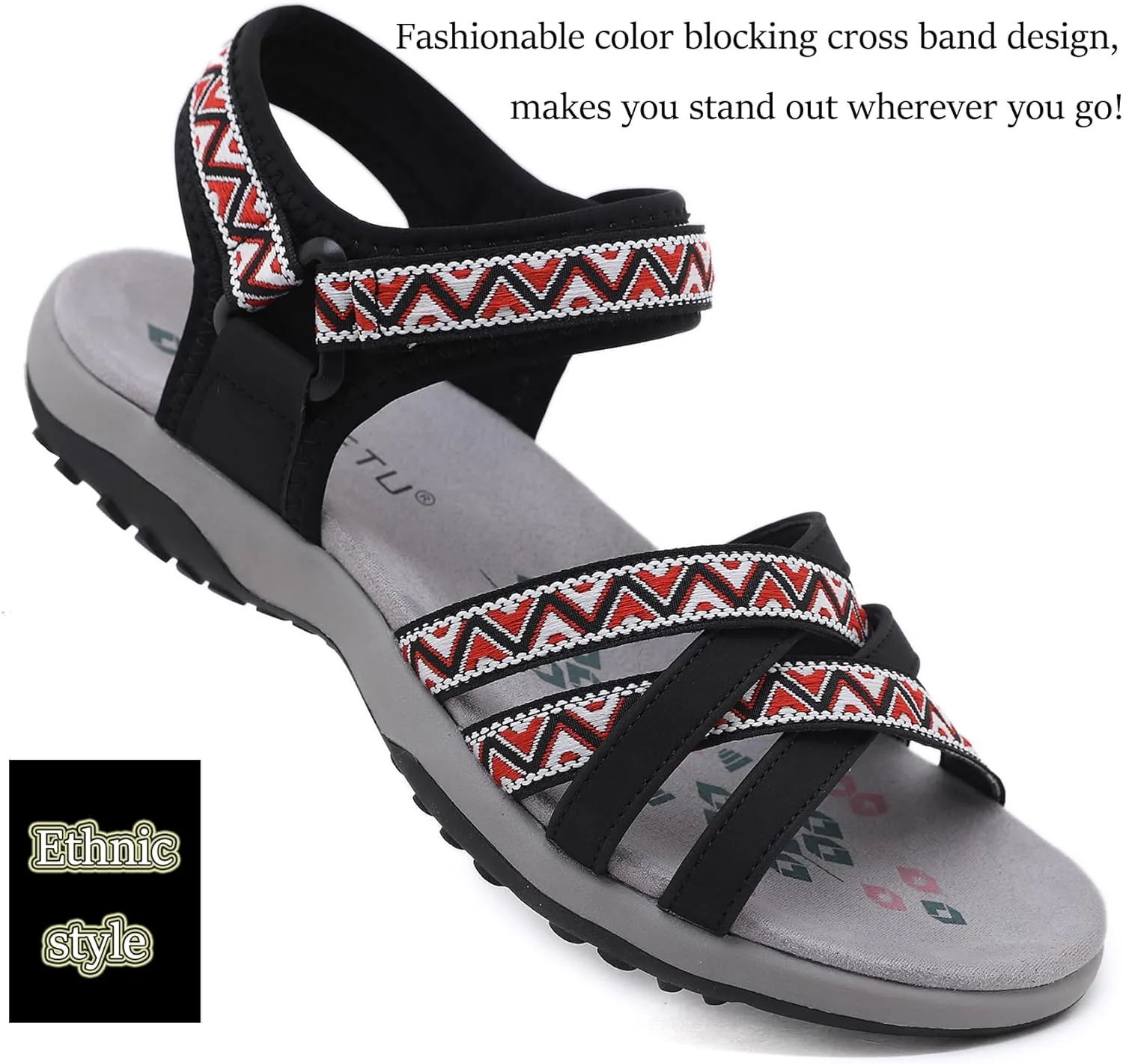 Womens Hiking Sandals Ladies Sport Sandals with Arch Support Comfortable Outdoor Sandals Adjustable Strap Summer Fashionable Shoes