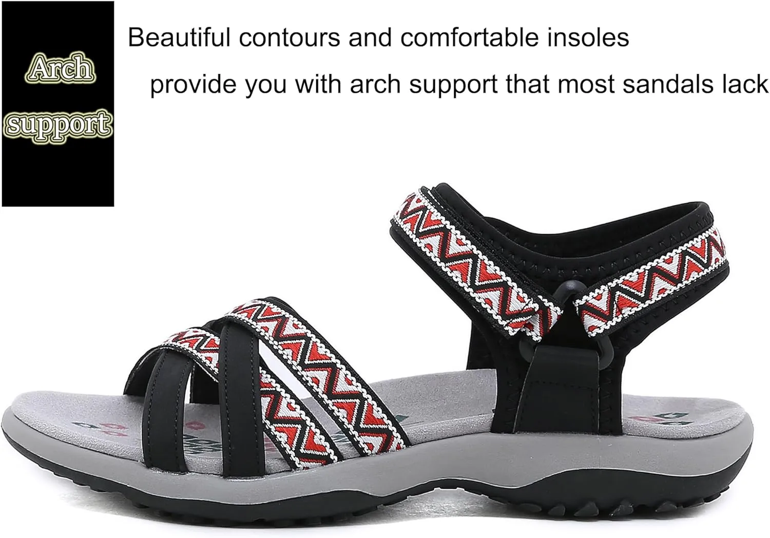 Womens Hiking Sandals Ladies Sport Sandals with Arch Support Comfortable Outdoor Sandals Adjustable Strap Summer Fashionable Shoes