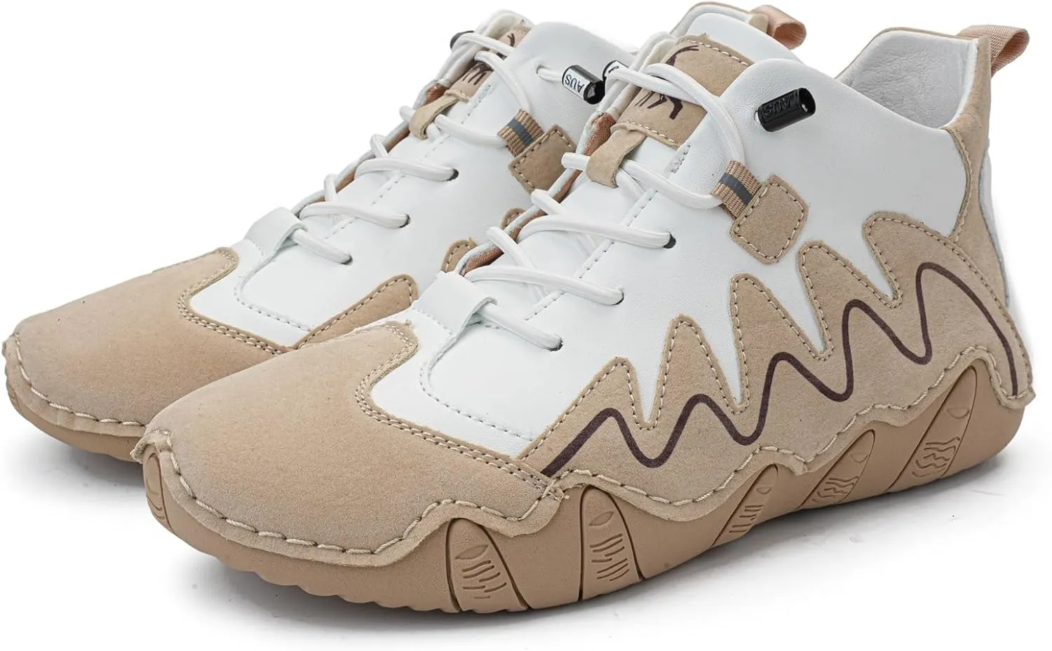 Women's Hiking Shoes Italian Handmade Suede High Top Soft Genuine Leather Casual Waterproof Retro Leather Lightweight Outdoor Sneakers Women Breathable Sports Shoes for Hiking Trailing