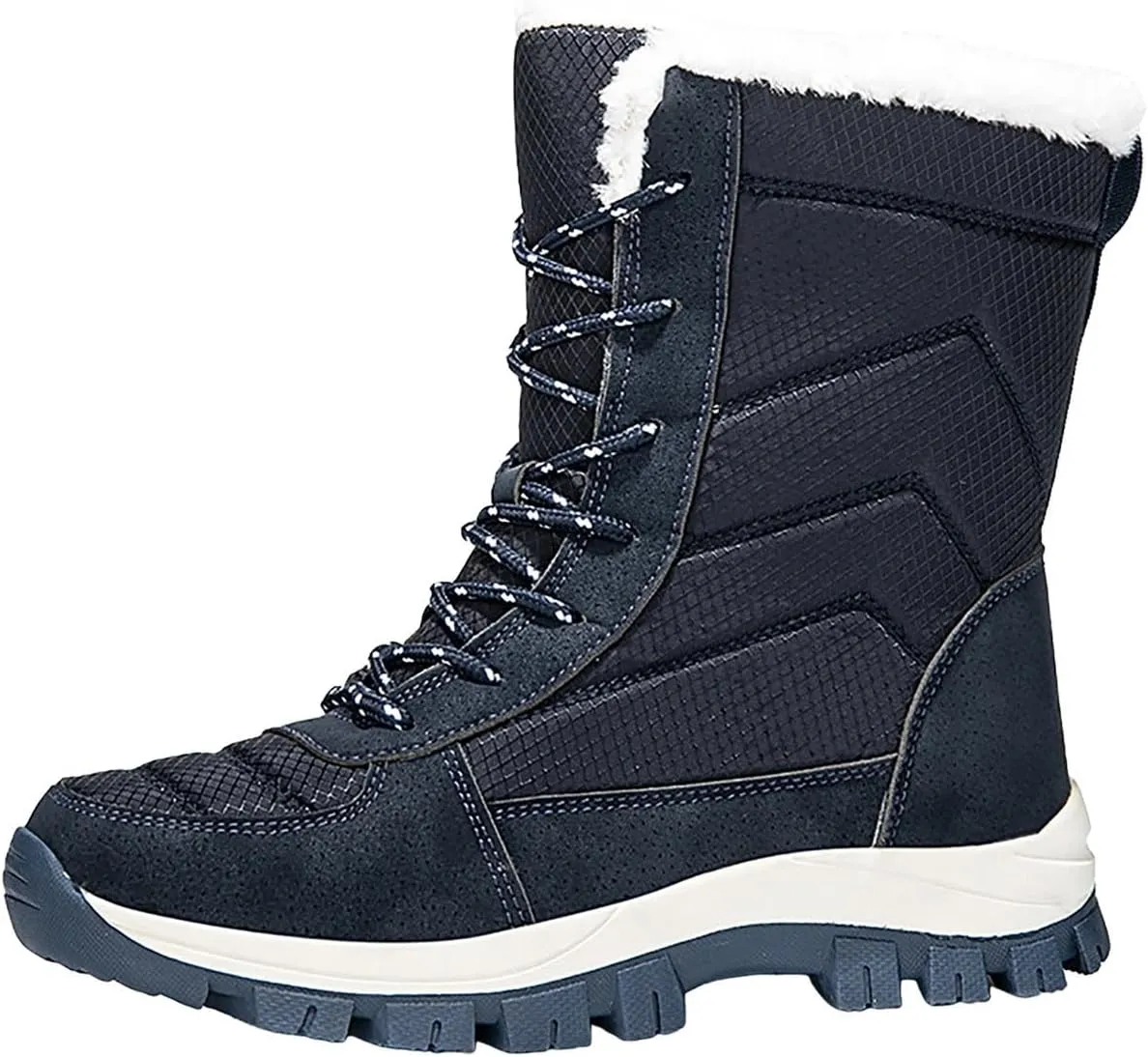 Women's Outdoor Snow Boots Plush Insulated Winter Boots Lace Up Walking Boots Thick Bottom Non Slip Boots