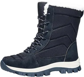 Women's Outdoor Snow Boots Plush Insulated Winter Boots Lace Up Walking Boots Thick Bottom Non Slip Boots