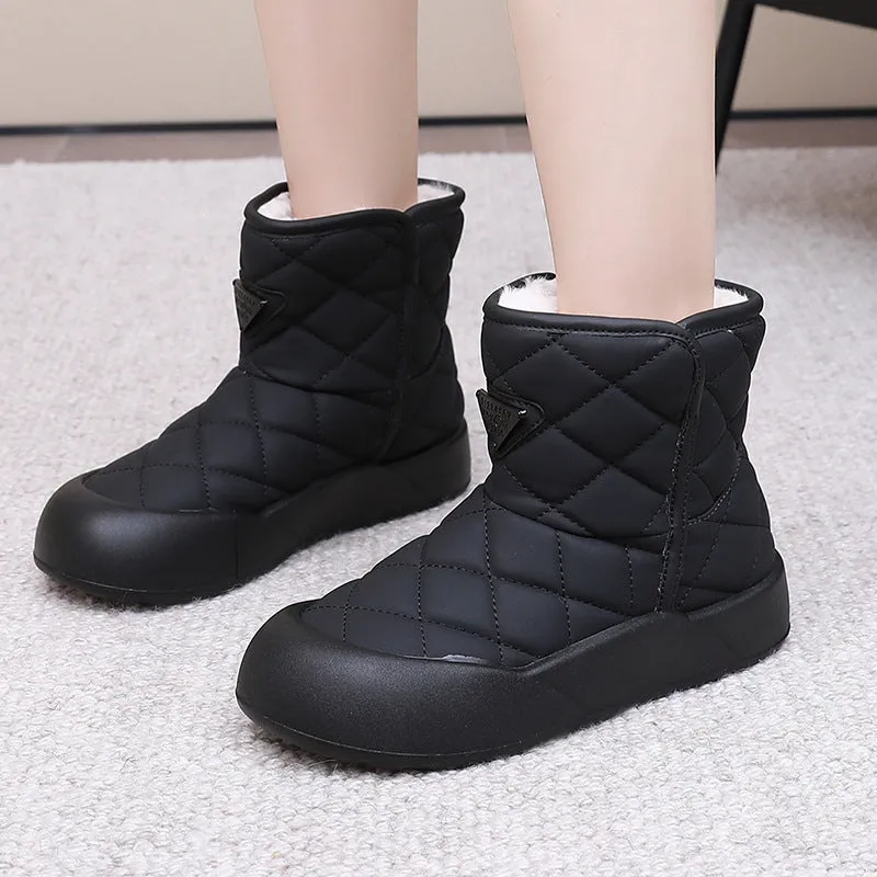 Women's Thick-Soled Fleece Waterproof Warm Snow Boots