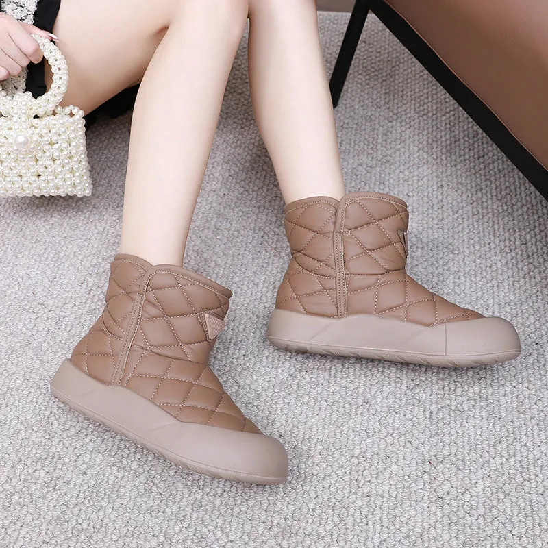 Women's Thick-Soled Fleece Waterproof Warm Snow Boots