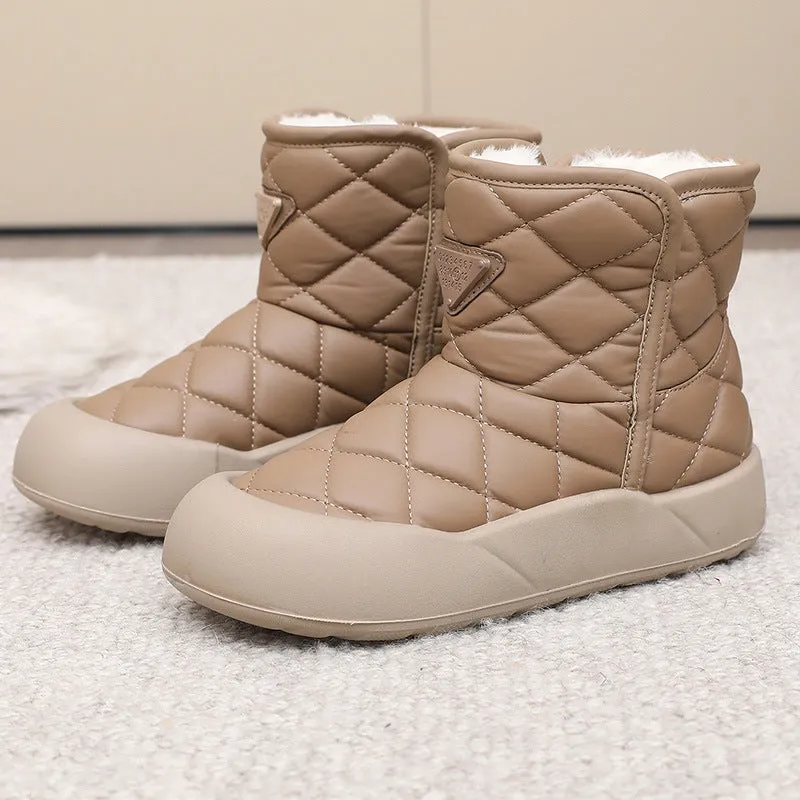 Women's Thick-Soled Fleece Waterproof Warm Snow Boots