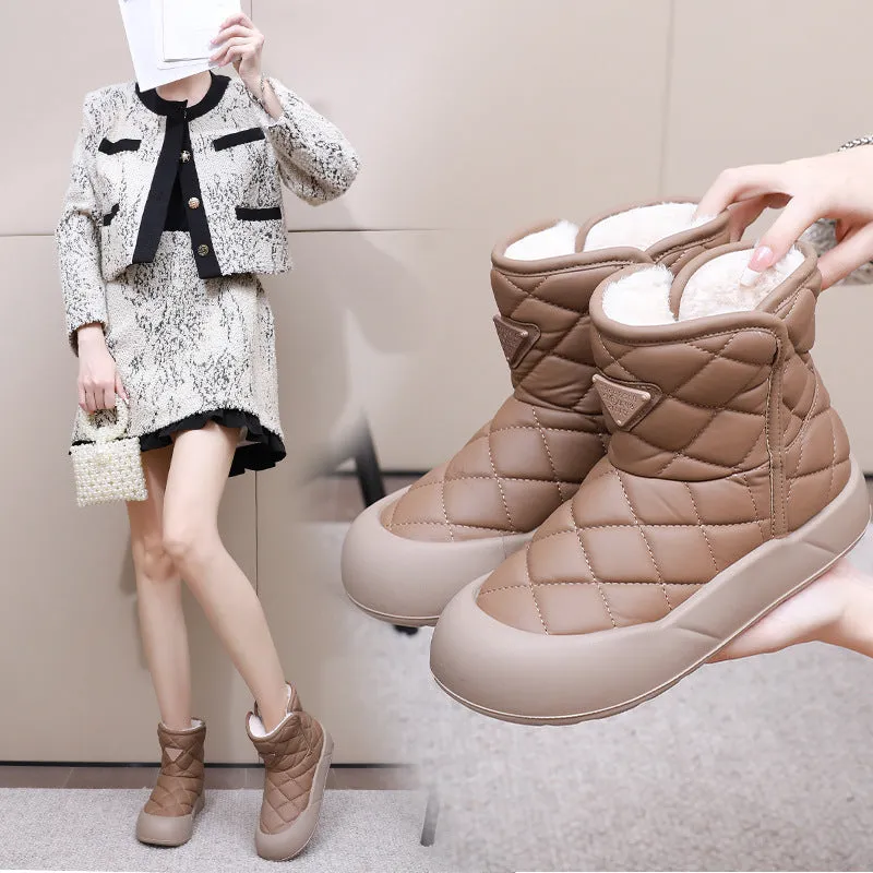 Women's Thick-Soled Fleece Waterproof Warm Snow Boots