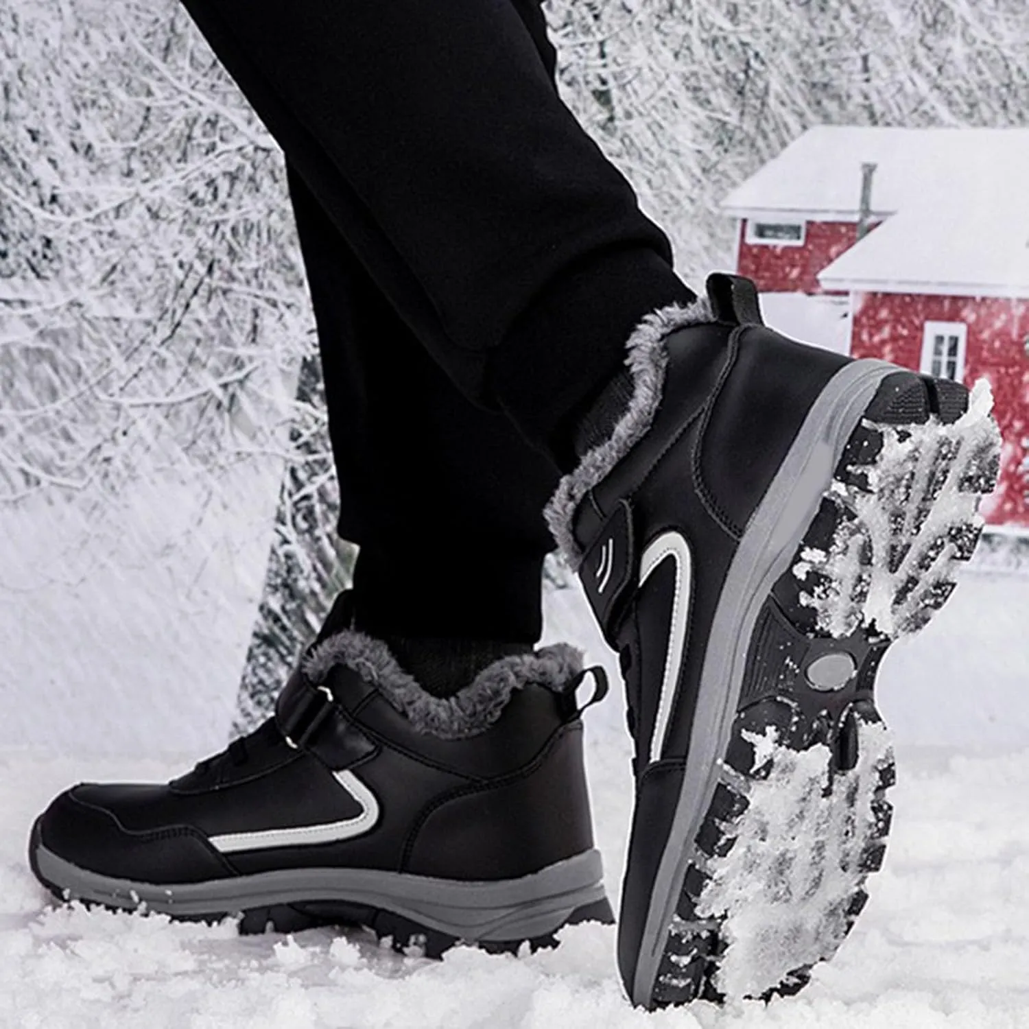 Women's Winter Ankle Boots Plus Velvet Warm Snow Boots Water Proof Insulated Boots Fashion Toddler Snow Boots Size 8